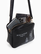 Сумка женская на молнии TEXTURA, 22×8×17 см, с принтом, чёрная - Фото 10