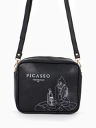 Сумка женская на молнии TEXTURA, 22×8×17 см, с принтом, чёрная - Фото 2