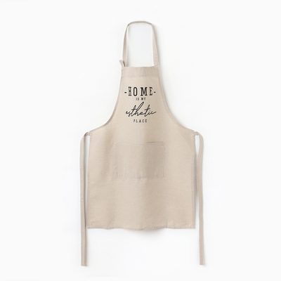 Фартук кухонный «Этель» HOME, 60×75 см, 50% хлопок, 50% лен, бежевый