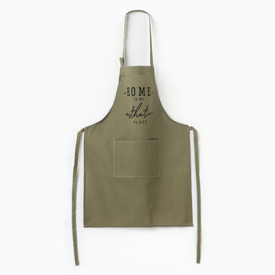 Фартук кухонный «Этель» HOME, 60×75 см, 50% хлопок, 50% лен, зелёный