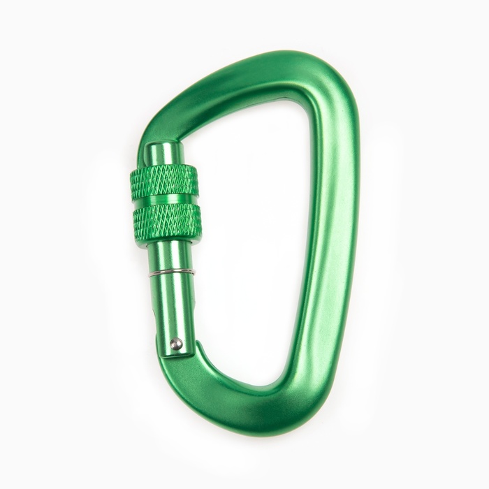 Карабин с муфтой «Мастер К», 8×4.5 см, 26 KN, зелёный - Фото 1