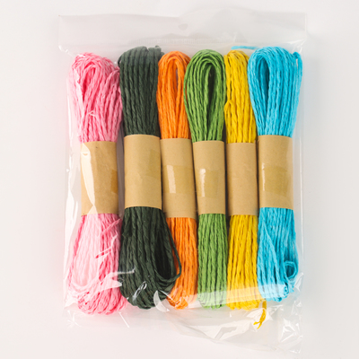 Рафия «Пальма», длина 1шт. — 10 м., набор 6 шт., цвет МИКС