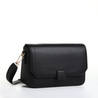 Сумка женская мессенджер на магните, 20×7×12 см, чёрная - Фото 8