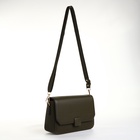 Сумка женская мессенджер на магните, 20×7×12 см, хаки - Фото 9