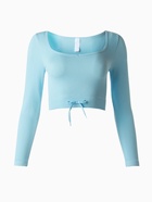 Топ с длинным рукавом MINAKU цв.голубой р-р S - фото 809444880