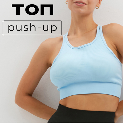 Топ спортивный женский MINAKU: SPORTLY, голубой, размер S