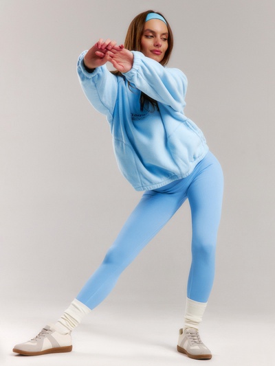 Легинсы спортивные женские MINAKU: SPORTLY, голубые, размер 46 (L)