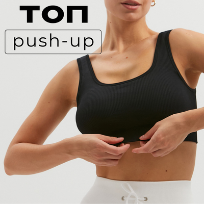 Топ спортивный женский MINAKU: SPORTLY, чёрный, размер M