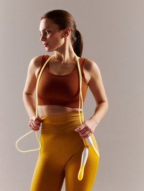 Топ спортивный женский MINAKU: SPORTLY, коричневый, размер L