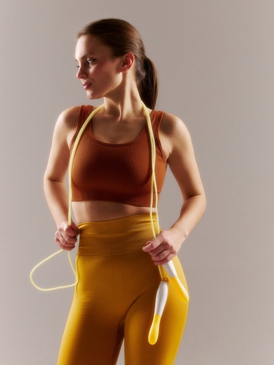Топ спортивный женский MINAKU: SPORTLY, коричневый, размер 46 (L)