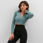 Топ с длинным рукавом MINAKU: SPORTLY; цвет зелёный р-р M - фото 24714777