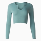 Топ с длинным рукавом MINAKU: SPORTLY; цвет зелёный р-р M - фото 24714778