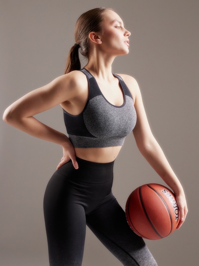 Топ спортивный женский MINAKU: SPORTLY, серый, размер S