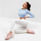 Топ с длинным рукавом MINAKU: SPORTLY; цвет голубой р-р M - фото 24322411