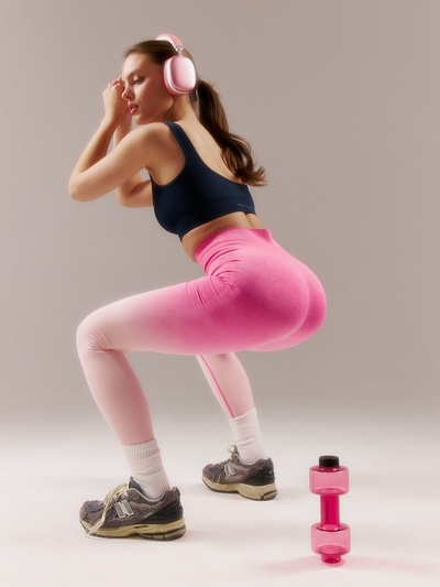 Легинсы спортивные женские MINAKU: SPORTLY, розовые, размер 42 (S)