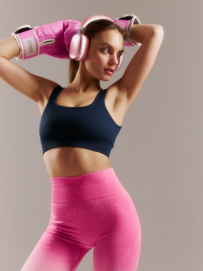 Легинсы спортивные женские MINAKU: SPORTLY, розовые, размер 42 (S)