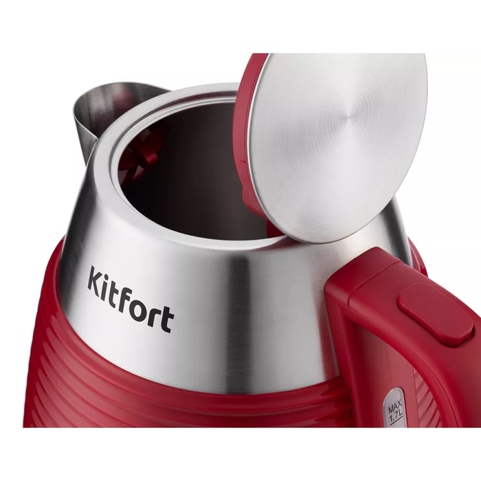 Чайник электрический Kitfort KT-695-2, металл, 1.7 л, 2200 Вт, красный