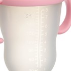 Бутылочка для кормления M&B, ШГ Ø70мм, 250мл., с ручками, силиконовая колба, цвет розовый - Фото 6