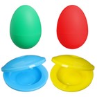 Погремушки «Перкуссионные маракасы: яички, кастаньеты», от 3 мес., 4 шт., МИКС - Фото 4