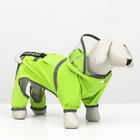 Комбинезон для собак, демисезонный с козырьком, размер S (ДС 28, Ог 41, ОШ 31 см), зелёный - фото 9644150