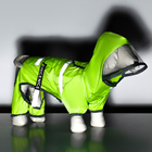 Комбинезон для собак, демисезонный с козырьком, размер S (ДС 28, Ог 41, ОШ 31 см), зелёный - фото 9644162