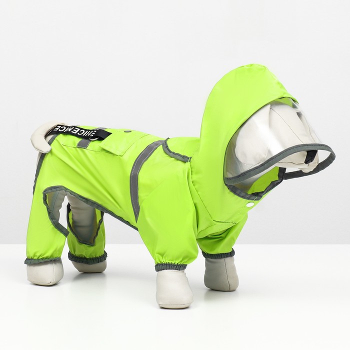 Комбинезон для собак, демисезонный с козырьком, размер ХL (ДС 40, Ог 58, ОШ 43 см), зелёный   985440