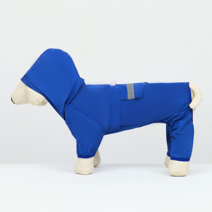 Комбинезон для собак, демисезонный с подкладом, размер L (ДС 32, Ог 48 см), синий