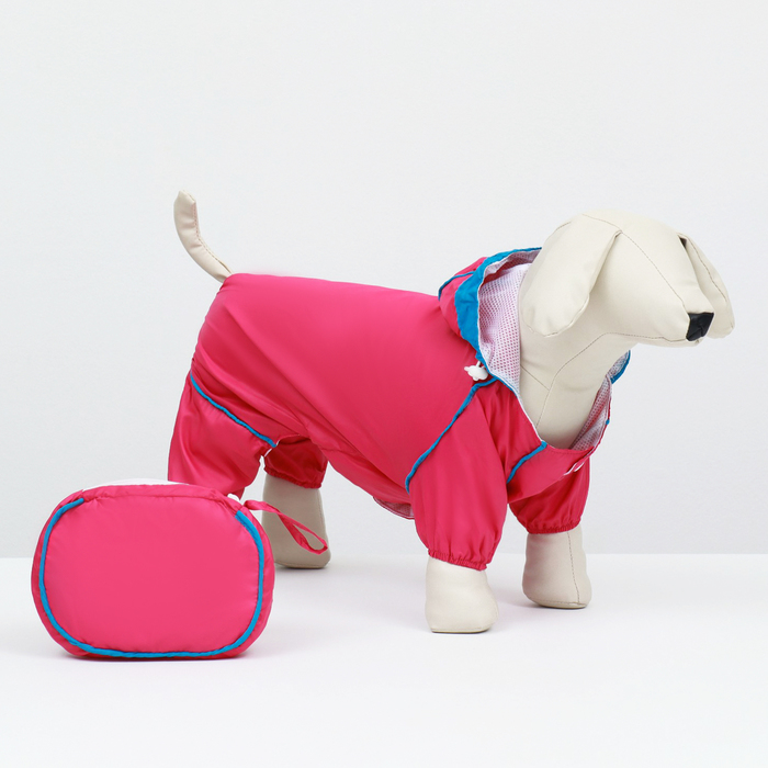 Комбинезон для собак, демисезонный с сумкой, размер S (ДС 25, Ог 33, ОШ 23 см), розовый - Фото 1