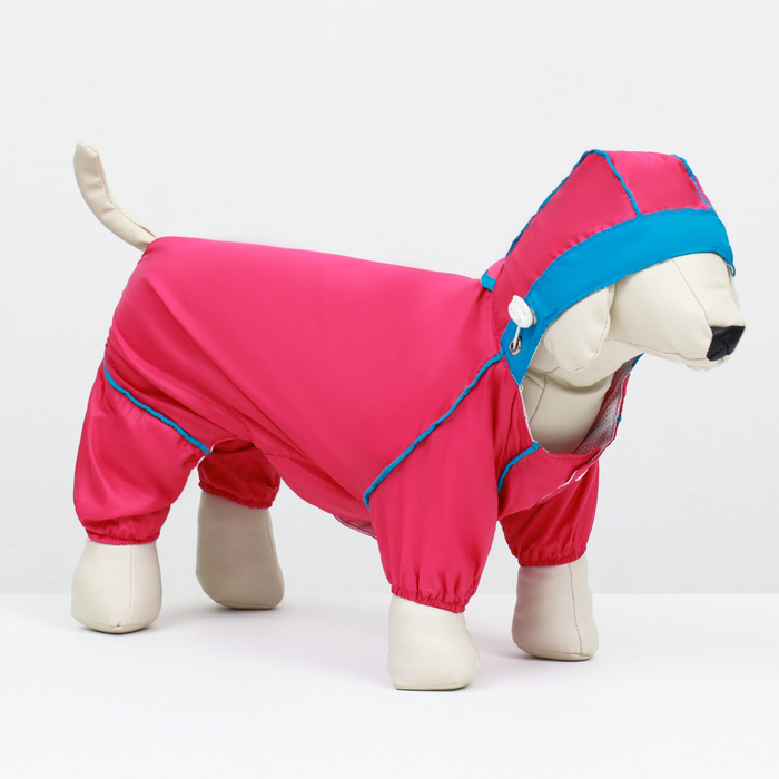 Комбинезон для собак, демисезонный с сумкой, размер L (ДС 33, Ог 45, ОШ 30 см), розовый