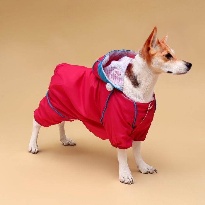 Комбинезон для собак, демисезонный с сумкой, размер XL (ДС 37, Ог 49, ОШ 33 см), розовый - Фото 1