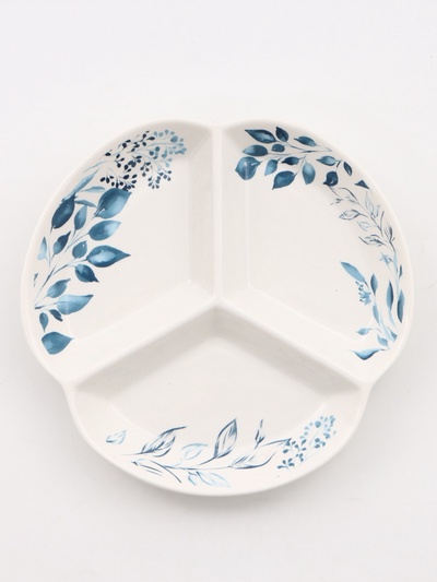 Тарелка керамическая секционная «Листья», 19 см