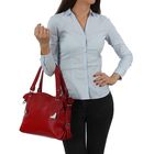 Сумка женская "Эльза", 1 отдел с перегородкой, наружный карман, длинный ремень, бордовый - Фото 2