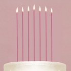 Свечи для торта незадуваемые, розовые, 24 шт., 16,8 х 0,2 см. - фото 9644716