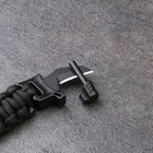 Браслет для выживания 5в1 (паракорд, нож, свисток, компас, огниво), черный - фото 9644766