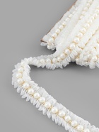 Рюш с бусинами, 20 мм, 4.5 ± 0.5 м, цвет белый - Фото 2