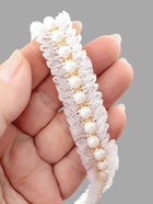 Рюш с бусинами, 20 мм, 4.5 ± 0.5 м, цвет белый - Фото 4