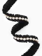 Рюш с бусинами, 20 мм, 4.5±0.5 м, чёрный, белый - Фото 2