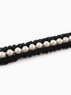 Рюш с бусинами, 20 мм, 4.5±0.5 м, чёрный, белый - Фото 3