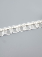 Рюш капроновый, с бусинами, 30 мм, 4.5±0.5 м, белый - Фото 3