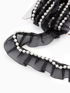 Рюш капроновый, с бусинами, 30 мм, 4.5±0.5 м, чёрный/белый - Фото 4