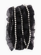 Рюш капроновый, с бусинами, 30 мм, 4.5±0.5 м, чёрный/белый - Фото 5