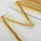 Тесьма декоративная с бисером, 35 мм, 4.5±0.5 м, цвет золотой - Фото 2