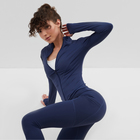 Рашгард женский на молнии MINAKU: SPORTLY; цвет синий, р-р XXL - Фото 3
