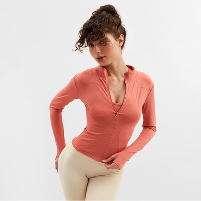 Рашгард женский на молнии MINAKU: SPORTLY; цвет оранжевый, р-р S