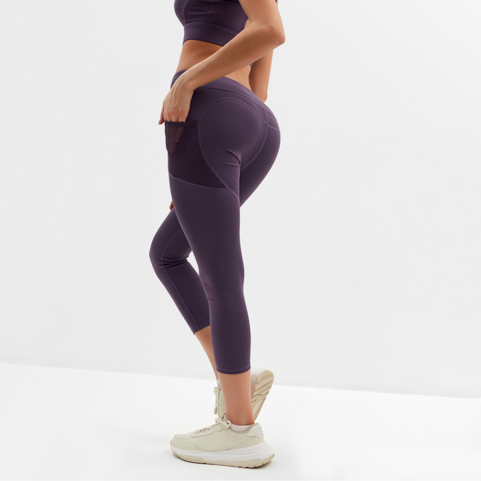 Легинсы спортивные женские MINAKU: SPORTLY, фиолетовые, размер 46 - Фото 1