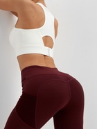 Легинсы спортивные женские MINAKU: SPORTLY, бордовые, размер 48 - Фото 3