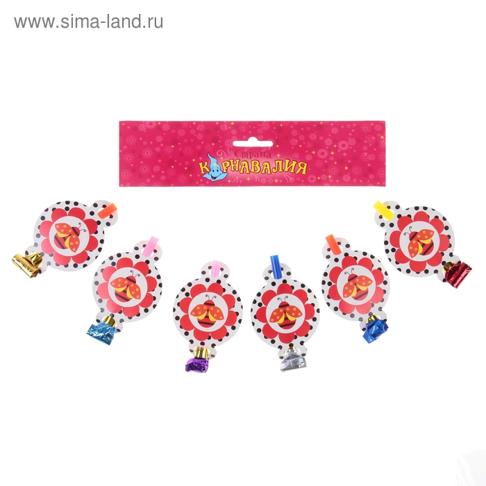 Язычок- кругляш "Божья коровка", (набор 6 шт) - Фото 1