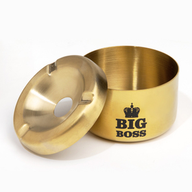 Пепельница из нержавеющей стали BIG BOSS, 8×5.4 см, золото