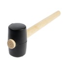 Киянка ЛОМ, деревянная рукоятка, черная резина, 55 мм, 300 г - фото 9645109