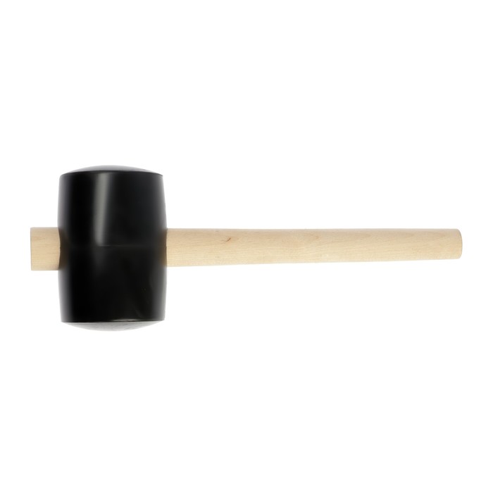 Киянка ЛОМ, деревянная рукоятка, черная резина, 90 мм, 1000 г